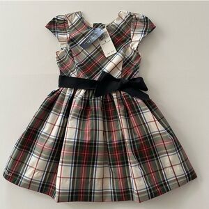Polo Ralph Lauren Girls 5 Cream Red Plaid Dress Holiday Christmas NWT